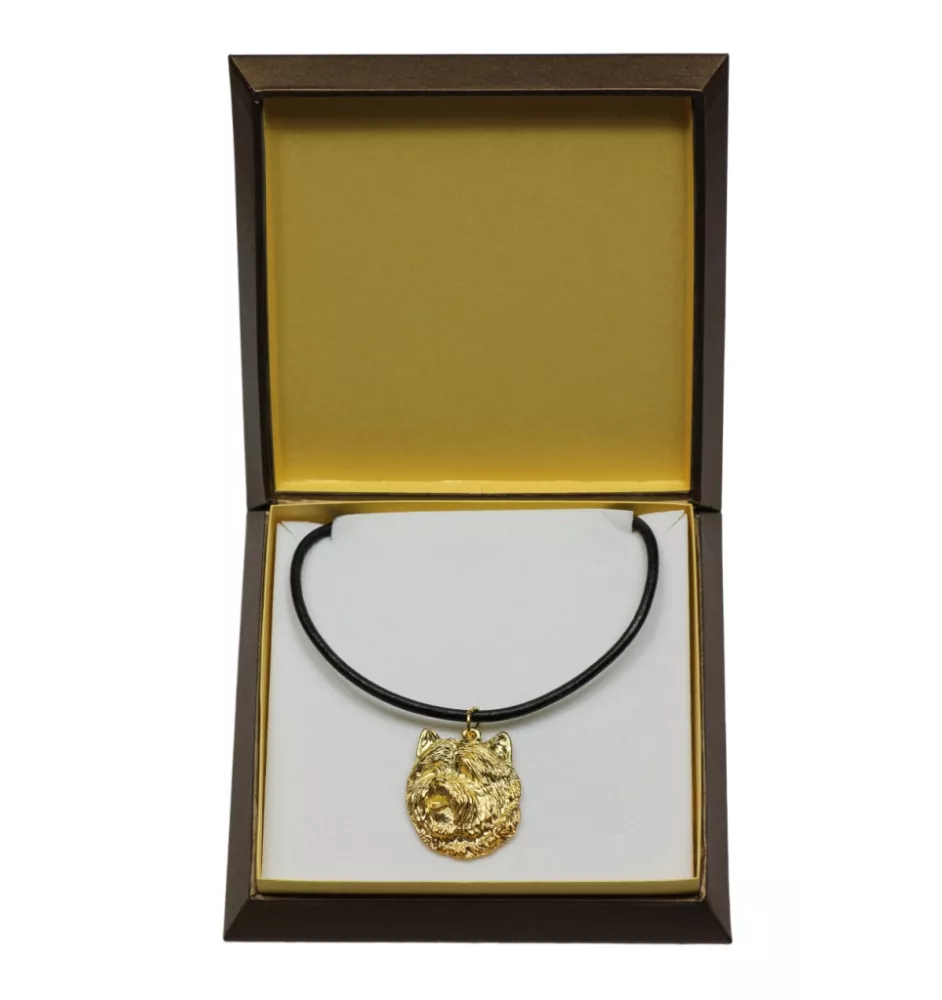 Cairn Terrier - Hundehalsband in Geschenkbox, vergoldeter Anhänger für Hundefans, auffälliger Schmuck von Art-Dog