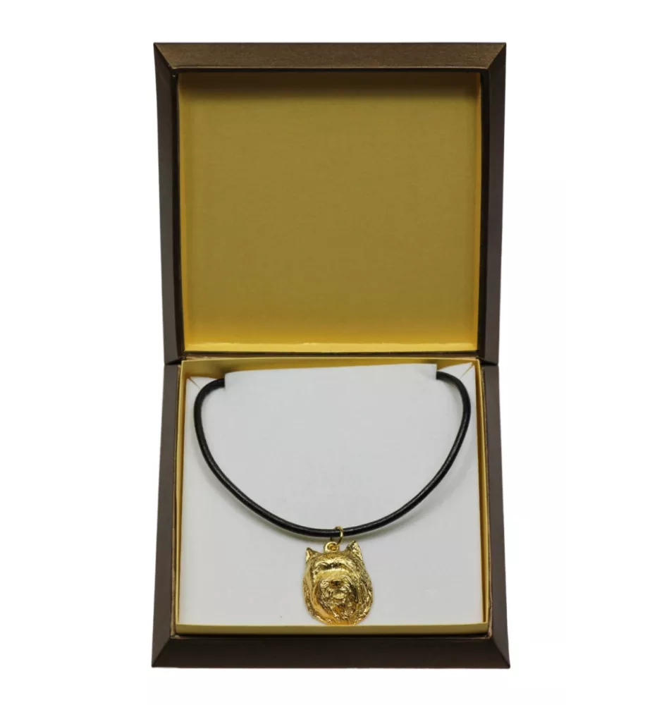 Cairn Terrier II - Dog necklace in gift box, gold-plated pendant for dog fan, striking jewellery by Art-Dog