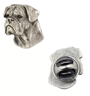 Bullmastiff I  - Versilberte Hundebrosche, elegante Anstecknadel, Jackenreversschmuck der Marke Art-Dog