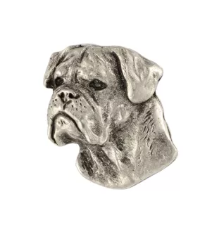 Bullmastiff I  - Versilberte Hundebrosche, elegante Anstecknadel, Jackenreversschmuck der Marke Art-Dog