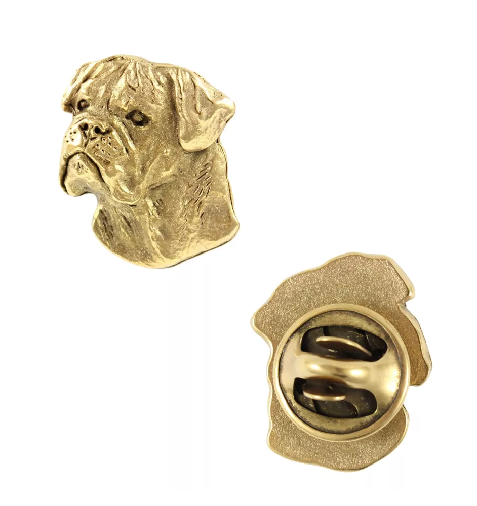 Bullmastiff I - Hundebrosche in dekorativer Box, elegante vergoldete Anstecknadel, Jackenbrosche der Marke Art-Dog