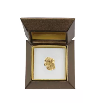 Bullmastiff I - Hundebrosche in dekorativer Box, elegante vergoldete Anstecknadel, Jackenbrosche der Marke Art-Dog