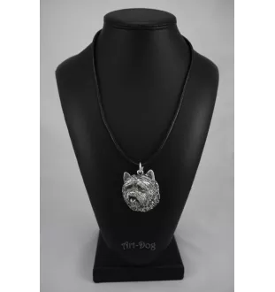 Cairn Terrier - Hundehalsband in Geschenkbox, versilbertes Medaillon für Hundefans, markanter Anhänger der Marke Art-Dog