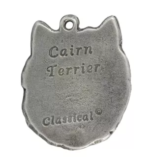 Cairn Terrier - Hundehalsband in Geschenkbox, versilbertes Medaillon für Hundefans, markanter Anhänger der Marke Art-Dog
