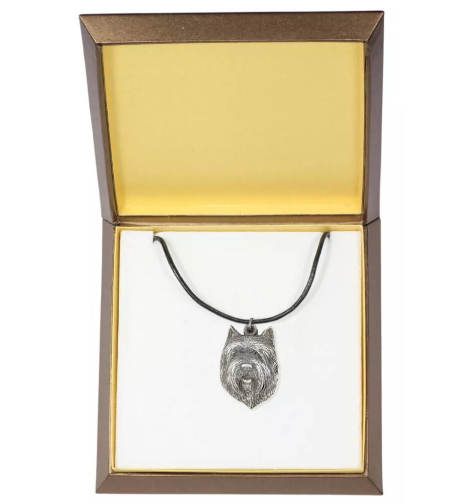 Cairn Terrier II - Dog necklace in gift box, silver-plated locket for dog fan, striking pendant by Art-Dog brand