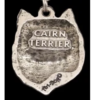 Cairn Terrier II - Hundehalsband in Geschenkbox, versilbertes Medaillon für Hundefans, markanter Anhänger der Marke Art-Dog
