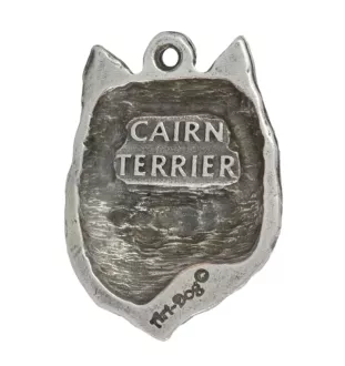 Cairn Terrier II - Hundehalsband in Geschenkbox, versilbertes Medaillon für Hundefans, markanter Anhänger der Marke Art-Dog