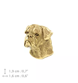 Bullmastiff I - broche plaquée or, ornement élégant pour chien, broche unique de la marque Art-Dog