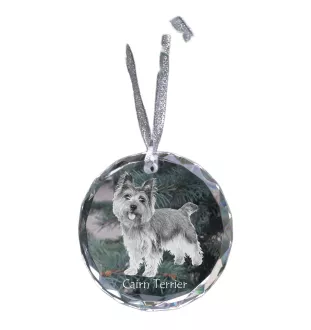 Cairn Terrier - boule de Noël en cristal avec une photo, photo de chien dans le cristal, décoration personnalisée pour sapin de Noël de la marque Art-Dog