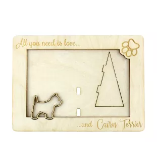 Cairn Terrier - Cadre photo, cadre en bois gravé, un joli gadget pour l'amoureux des chiens par Art-Dog