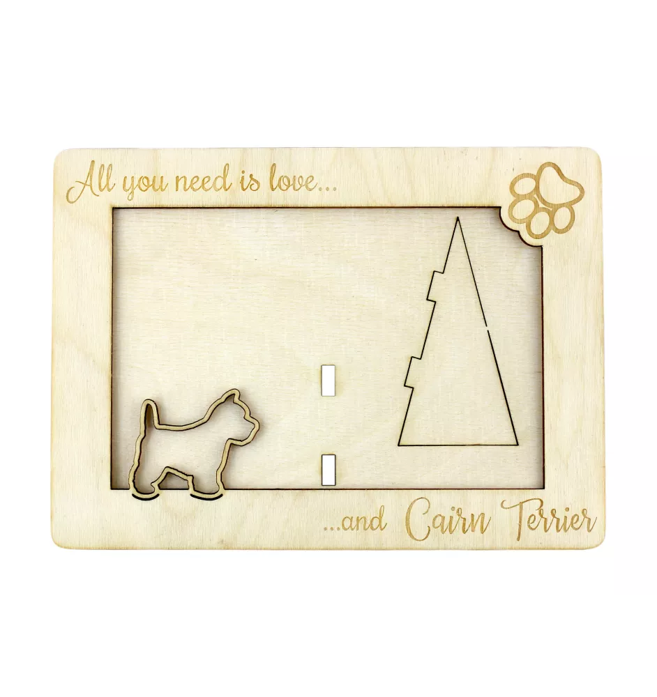 Cairn Terrier - Photo frame, engraved wooden frame, a lovely gadget for the dog lover by Art-Dog