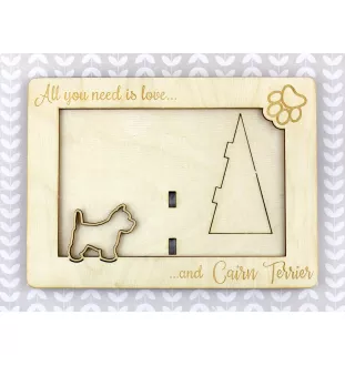 Cairn Terrier - Photo frame, engraved wooden frame, a lovely gadget for the dog lover by Art-Dog