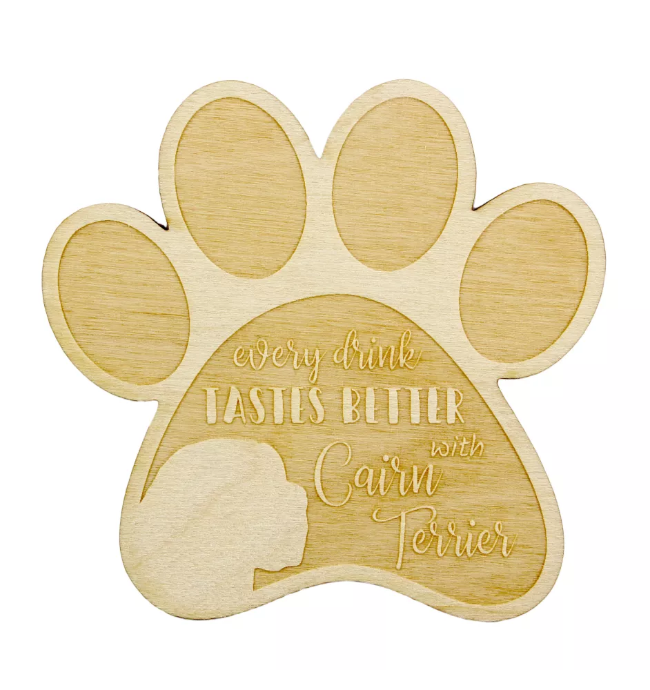 Cairn Terrier - Mug coaster, engraved coaster with dog, gift for dog lover by Art-Dog brand