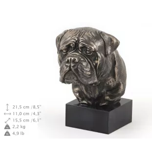 Bullmastiff - Dog statue, bust on stone base, sculpture, trophy for dog show by Art-Dog brand