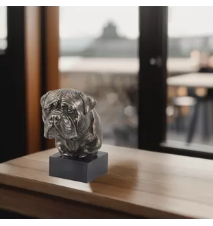 Bullmastiff - Hundestatue, Büste auf Steinsockel, Skulptur, Trophäe für Hundeausstellung der Marke Art-Dog