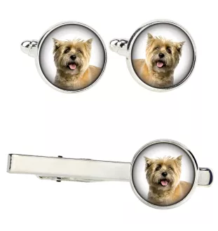 Cairn Terrier Ärmelknöpfe und Krawatte mit Ihrem Foto, Anzugaccessoire, Herrenschmuck der Marke Art-Dog