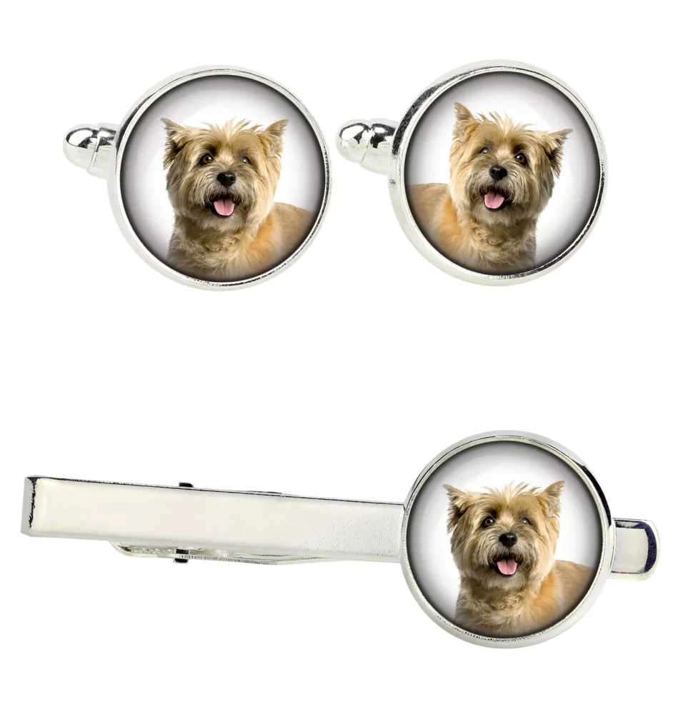 Cairn Terrier Ärmelknöpfe und Krawatte mit Ihrem Foto, Anzugaccessoire, Herrenschmuck der Marke Art-Dog