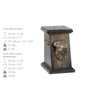 Bullmastiff - urn for dog ashes, elegant urn with a statue, commemorative urn with a bust of a dog by Art-Dog brand
