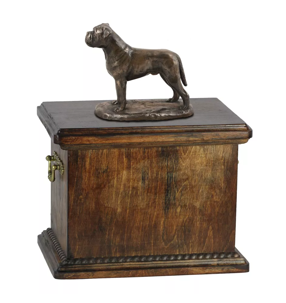 Bullmastiff - urn for the ashes of a dog, urn with a statuette, elegant urn in the classic style of the Art-Dog brand