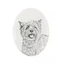 Cairn Terrier - Gedenktafel mit einem Foto eines Hundes, Grabplatte mit Druck, personalisierte ovale Platte der Marke Art-Dog