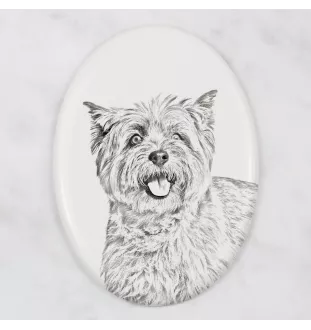Cairn Terrier - une plaque commémorative avec une photo de chien, une plaque funéraire avec une impression, une plaque ovale personnalisée de la marque Art-Dog