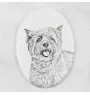 Cairn Terrier - Gedenktafel mit einem Foto eines Hundes, Grabplatte mit Druck, personalisierte ovale Platte der Marke Art-Dog