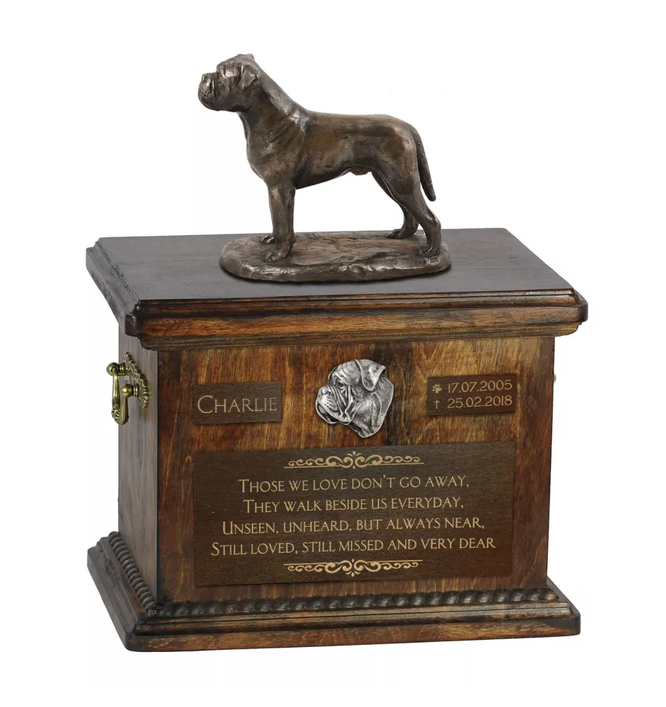 Bullmastiff urna z podobizną psa i tabliczką Art-Dog