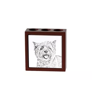 Cairn Terrier - Stifthalter mit Hund, Schreibtischorganizer mit Aufdruck, personalisierte Schreibtischdekoration der Marke Art-Dog