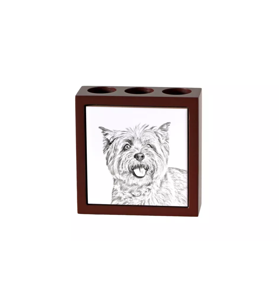 Cairn Terrier - pen holder with a dog, desk organizer with a print, personalized desk decoration from the Art-Dog brand.