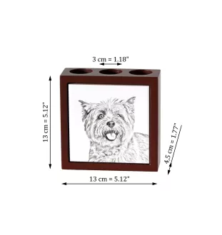 Cairn Terrier - Stifthalter mit Hund, Schreibtischorganizer mit Aufdruck, personalisierte Schreibtischdekoration der Marke Art-Dog