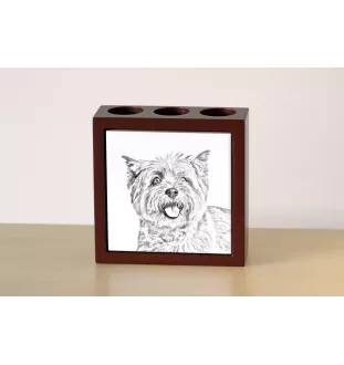 Cairn Terrier - pen holder with a dog, desk organizer with a print, personalized desk decoration from the Art-Dog brand.
