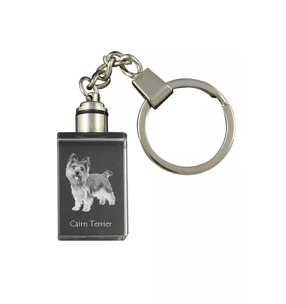 Cairn Terrier - Crystal key ring with dog photo, illuminated key ring, unique gift by Art-Dog brand