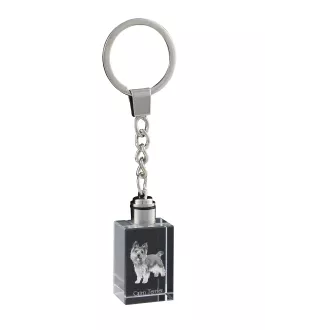 Cairn Terrier - Crystal key ring with dog photo, illuminated key ring, unique gift by Art-Dog brand