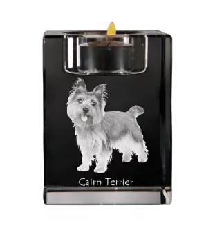Cairn Terrier - Kerzenhalter mit Hundefoto, Teelichthalter aus Kristall, personalisiertes Geschenk der Marke Art-Dog