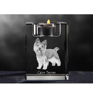Cairn Terrier - Kerzenhalter mit Hundefoto, Teelichthalter aus Kristall, personalisiertes Geschenk der Marke Art-Dog