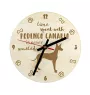 Chien de garenne des Canaries, Podenco canario - horloge avec chien, horloge en bois, horloge murale pour les amoureux des chiens, horloge de bureau et étagère, Art-Dog
