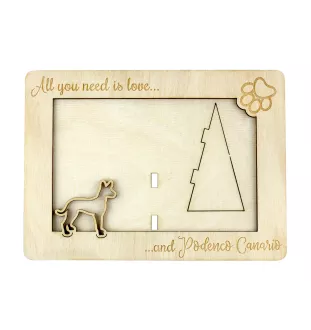 Canarian Warren Hound, Podenco Canario - Photo frame, engraved wooden frame, a lovely gadget for the dog lover by Art-Dog