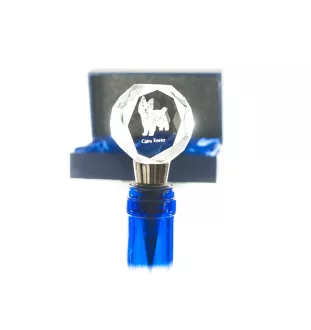 Cairn Terrier - Bouchon de bouteille, bouchon de vin en cristal avec photo, cadeau personnalisé pour barman par la marque Art-Dog