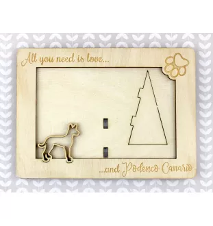 Chien de garenne des Canaries, Podenco canario - Cadre photo, cadre en bois gravé, un joli gadget pour l'amoureux des chiens par Art-Dog