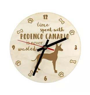 Kanarischer Podenco, Podenco Canario - Uhr mit Hund, Holzuhr mit Gravur, personalisierte Uhr von Art-Dog