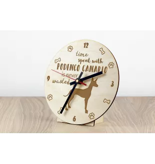 Chien de garenne des Canaries, Podenco canario - horloge avec chien, horloge en bois avec gravure, horloge personnalisée par Art-Dog
