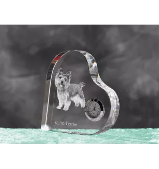 Cairn Terrier - horloge en cristal avec une photo de chien, horloge de table en forme de cœur, horloge debout personnalisée de la marque Art-Dog