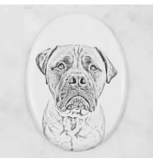 Bullmastiff - Gedenktafel mit einem Foto eines Hundes, Grabplatte mit Druck, personalisierte ovale Platte der Marke Art-Dog