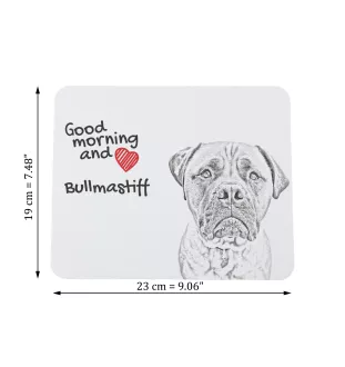 Bullmastiff - Mauspad mit Druck, personalisiertes Mauspad mit Hund, einzigartiges Gadget für Büroangestellte von Art-Dog.
