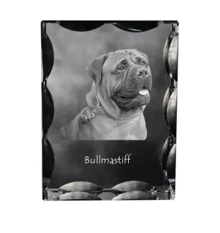 Bullmastiff - cristal avec photo de chien, statuette en verre avec photo, cadre exceptionnel avec photo de la marque Art-Dog
