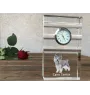 Cairn Terrier - glass clock with a photo, photo of a dog in crystal, personalized standing office clock by Art-Dog brand