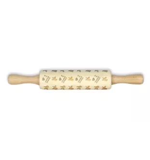 Canarian Warren Hound, Podenco Canario - small rolling pin with a dog pattern, a rolling pin for children's dough, decorating ceramic clay by Art-Dog brand