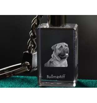Bullmastiff - Crystal key ring with dog photo, illuminated key ring, unique gift by Art-Dog brand