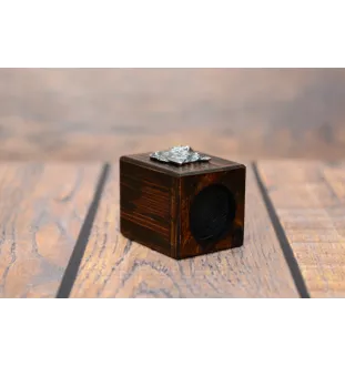 Cairn Terrier - wooden candle holder with a dog, a unique souvenir after losing a dog, a handicraft from the Art-Dog brand