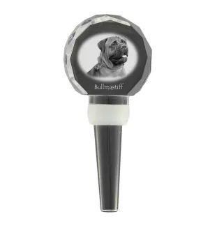 Bullmastiff - Crystal bottle stopper, unique wine stopper with photo, personalised gift for sommelier by Art-Dog brand